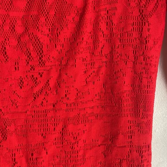 Fuzzi Tattoo Lace Fitted Square Neck Bodycon Dress - Picture 9 of 16